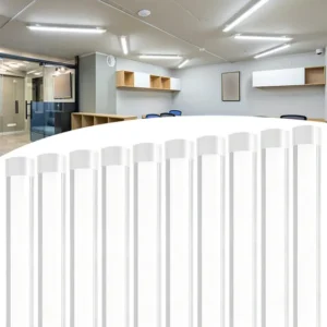 Kit 10 Luminária Tubular Sobrepor Led Linear 40w 100cm Frio Estrutura Branco Frio