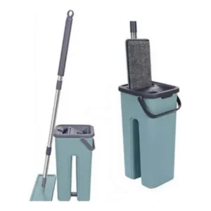 Rodo Flat Mop Lava E Seca Balde Limpeza Esfregão Com 2 Refil Verde