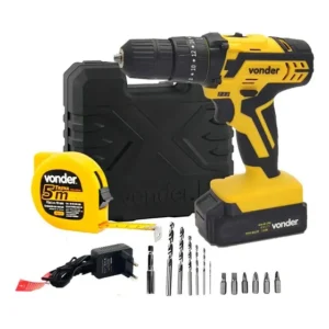 Parafusadeira Furadeira Com Impacto a Bateria Pfv012i Vonder Cor Amarelo Frequência 50 Hz/60 Hz