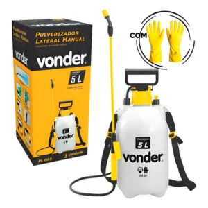 Pulverizador 5l Lateral Vonder Pl005 Jardinagem C/ Brinde Branco
