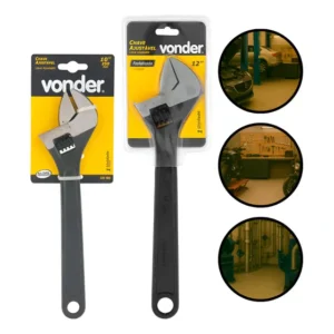 Kit Chave Ajustável 10 E 12 Inglesa Fosfatizado Preto Vonder Fosfotizado