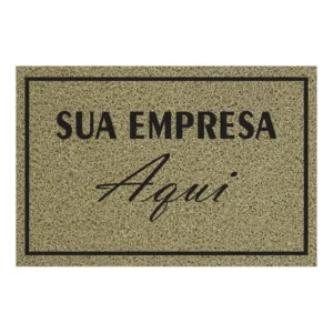 Tapete Capacho Beige 80x50cm Personalizável Vinil Antiderrapante Capacheria