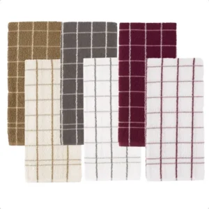 Kit 5 Panos De Prato Copa Cozinha Atoalhados Algodão Felpudo Cor Colorido Geométrico