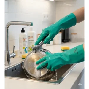 5pr Luva Limpeza Pesada Borracha Nítrilica Produtos Quimícos