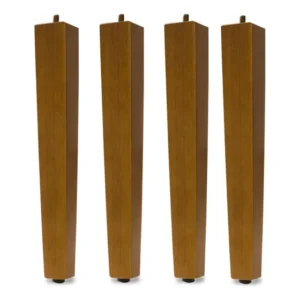 Kit 4 Pés Trapézio 30cm Madeira Castanho Poltrona Sofá