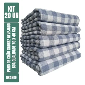 Pano De Chão Xadrez Alvejado 70 X 40 Cm - Neves - Grande - Tipo Saco Duplo - Kit C/ 20 Unidades