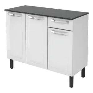 Balcão Cozinha Itatiaia ROSE TRP 1, 05 Com Tampo 3 Portas 1 Gaveta cor Branco