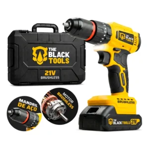 Parafusadeira Furadeira Impacto The Black Tools Profissional Motor Brushless 50 Nm Mandril de Aço 3/8" Com Maleta TB-21B