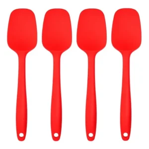 Colheres Espátulas De Silicone 4 Peças Rígidas Promoção Vermelho