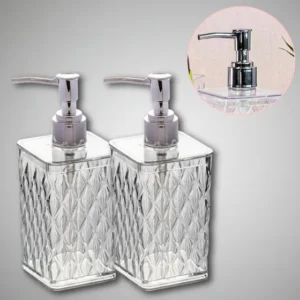 2 Porta Sabonete Líquido Saboneteira Luxo Banheiro Lavabo Incolor