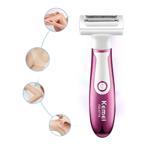 Maquina Depiladora Raspar Pêlos Elétrico Feminino 4 Em 1 Rosa 127/220v