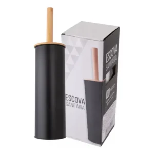 Escova Sanitaria Tampa De Bambu Clink Banheiro 38,5 X 9,5cm