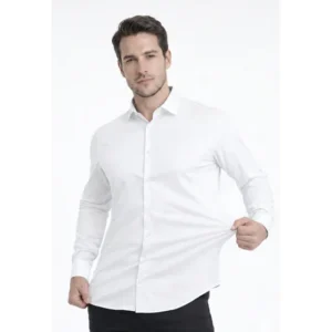 Camisa Social Masculina Slim Com Elastano Premium Stretch