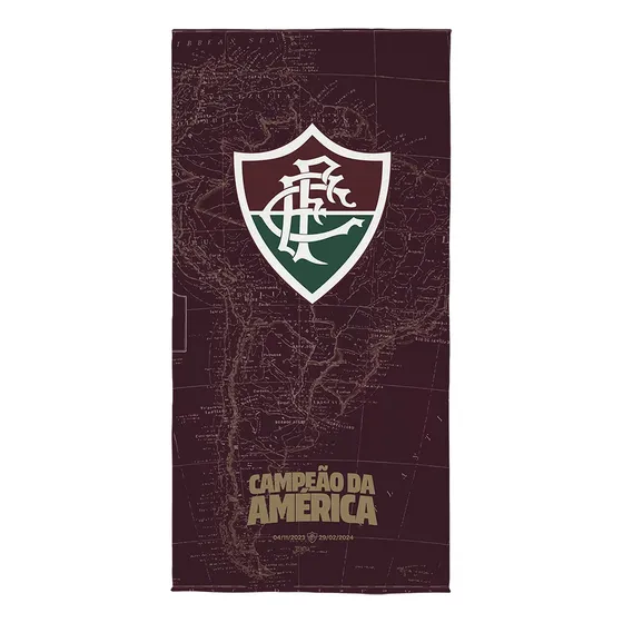 Toalha Praia Banho Aveludada Fluminense Lepper Algodão 70x140cm