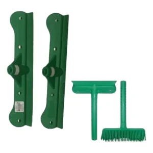 Kit 2 Vassoura De Silicone Sem Cabo + 2 Rodo Mão Tira Pelos