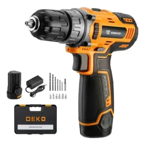 Furadeira 3/8 12v Com 2 Baterias Carregador Maleta - Deko