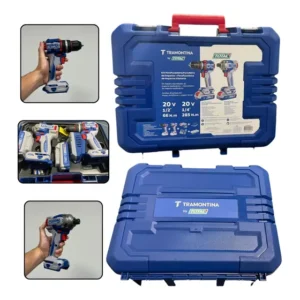 Kit Parafusadeira Imapacto E Furadeira Tramontina By Impacto Azul 20v