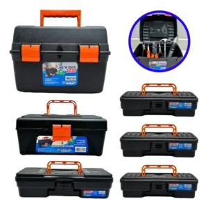 Kit 6 Maletas Ferramentas Caixas Reforçadas Grande Pequena Preto