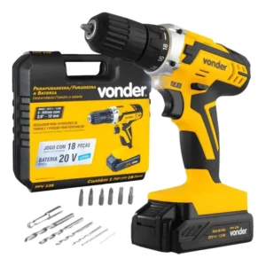 Parafusadeira E Furadeira Bateria 20v Vonder Pfv 238 Bivolt Amarelo/preto 127/220v 50/60 Hz