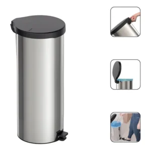 Lixeira Inox Tramontina New 30 Litros C/pedal - 94538/730 Prateado