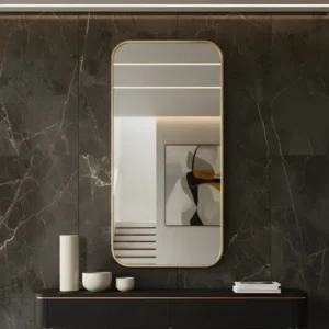 Espelho Retangular Grande 110x80cm Moldura Em Metal Luxo
