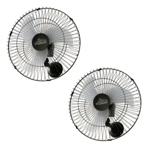 Kit 2 Ventiladores Parede 60cm Premium Preto 170w Ventidelta 60 Cm Preto Natural Plástico 3