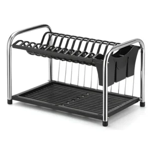Escorredor Gaivota Duplo Fixo Com Porta Talheres Preto 1047 - Arthi