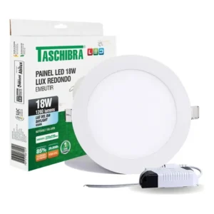 Painel Plafon Led Embutir Redondo 18w 6500k Taschibra Estrutura Branco/Frio (6500k)