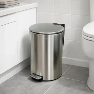 Lixeira Slim 5 Litros Aço Inox Escovado Pedal Cozinha Lavabo 12 Litros