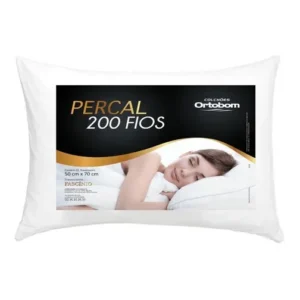 Kit Com 2 Travesseiros Ortobom Percal 200 Fios 100% Algodão