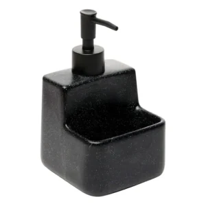 Porta Detergente Líquido Com Suporte Esponja Granilite Lyor Cor Preto