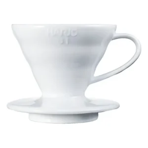 Coador de Café Hario Cerâmica V60 01 Branco Japonês