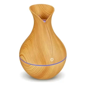 Umidificador Ultrassônico Usb Madeira Difusor Aroma Tulipa C Marrom-claro