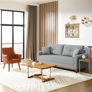 Sofá Living Malibu 2,30m Cinza Bouclê - King House