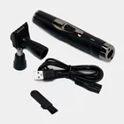 Depilador Recarregável 2 em 1 Preto Kemei Barba Nariz Orelha LED - Imagem 3