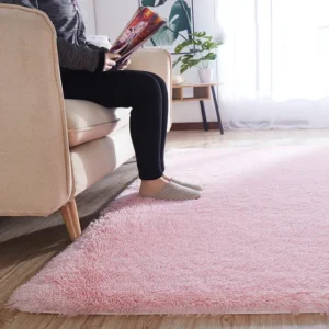Passadeira Peluda Rosa 1.5x1m Texfine Salas Quartos e Corredores