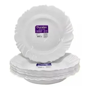 Jogo De Prato Fundo Petala Vidro Branco 6 Uni Duralex Nadir
