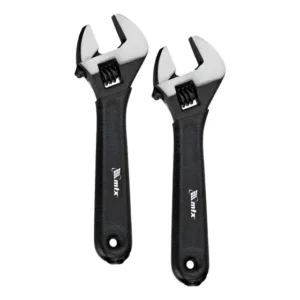 2x Chave Inglesa Ajustável 6pol 150mm Mtx C/ Régua Na Boca Preto E Prata