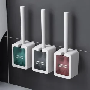 Escova Sanitária Com Suporte Removível Cabo Ergonômico Luxo Sortida Verde Rosa E Preta Sortida Enviado Conforme Disponibilidade Do Estoque
