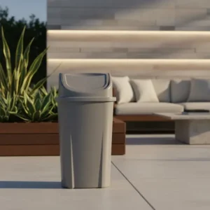 Lixeira 60l Cinza Basculante Churrasqueira / Cozinha