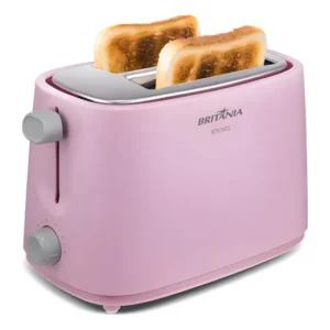 Torradeira Rosa Britânia 6 Níveis De Tostagem 750w 110v Rosa 127v