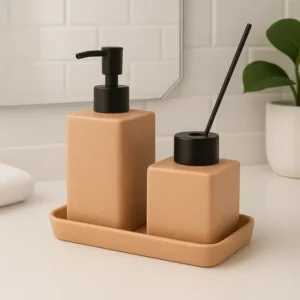 Kit Lavabo Banheiro E Difusor Aromatizador Lyor Granilite