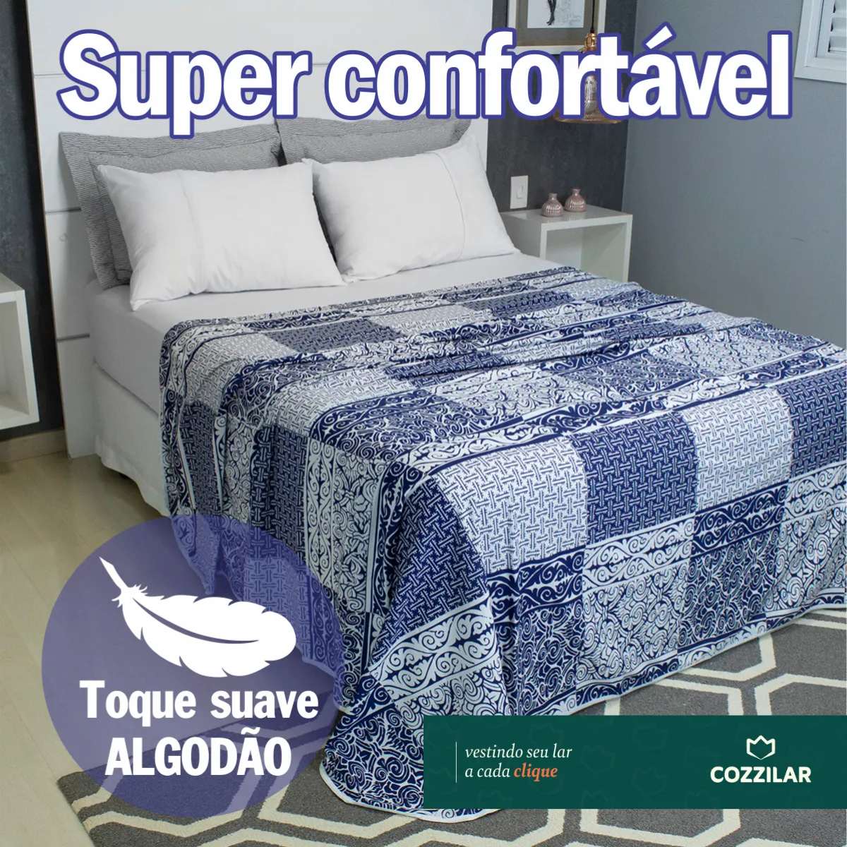 Lençol De Cobrir Queen 2,50x2,20 Malha 100% Algodão 140g Fio 24/1 Cardado Toque Macio Respirável Não Encolhe Não Dá Bolinha Viés Reforçado Cozzilar Modelo 1 - Imagem 7