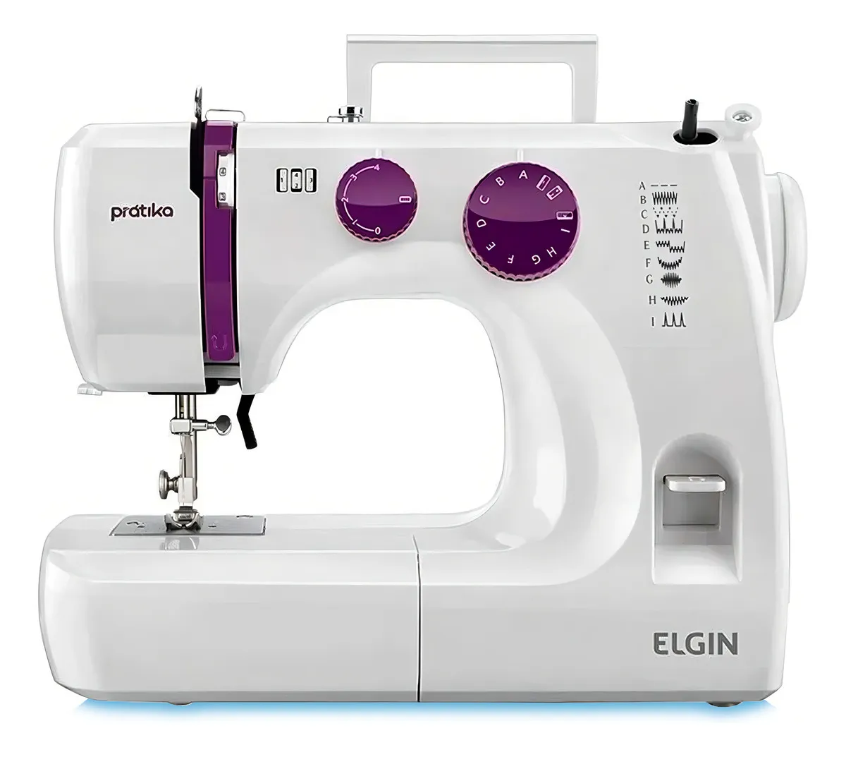 Máquina De Costura Elgin 9 Pontos Prátika JX-2051 Luz Led Costura 8 Camadas Jeans Portátil Branca - Imagem 10