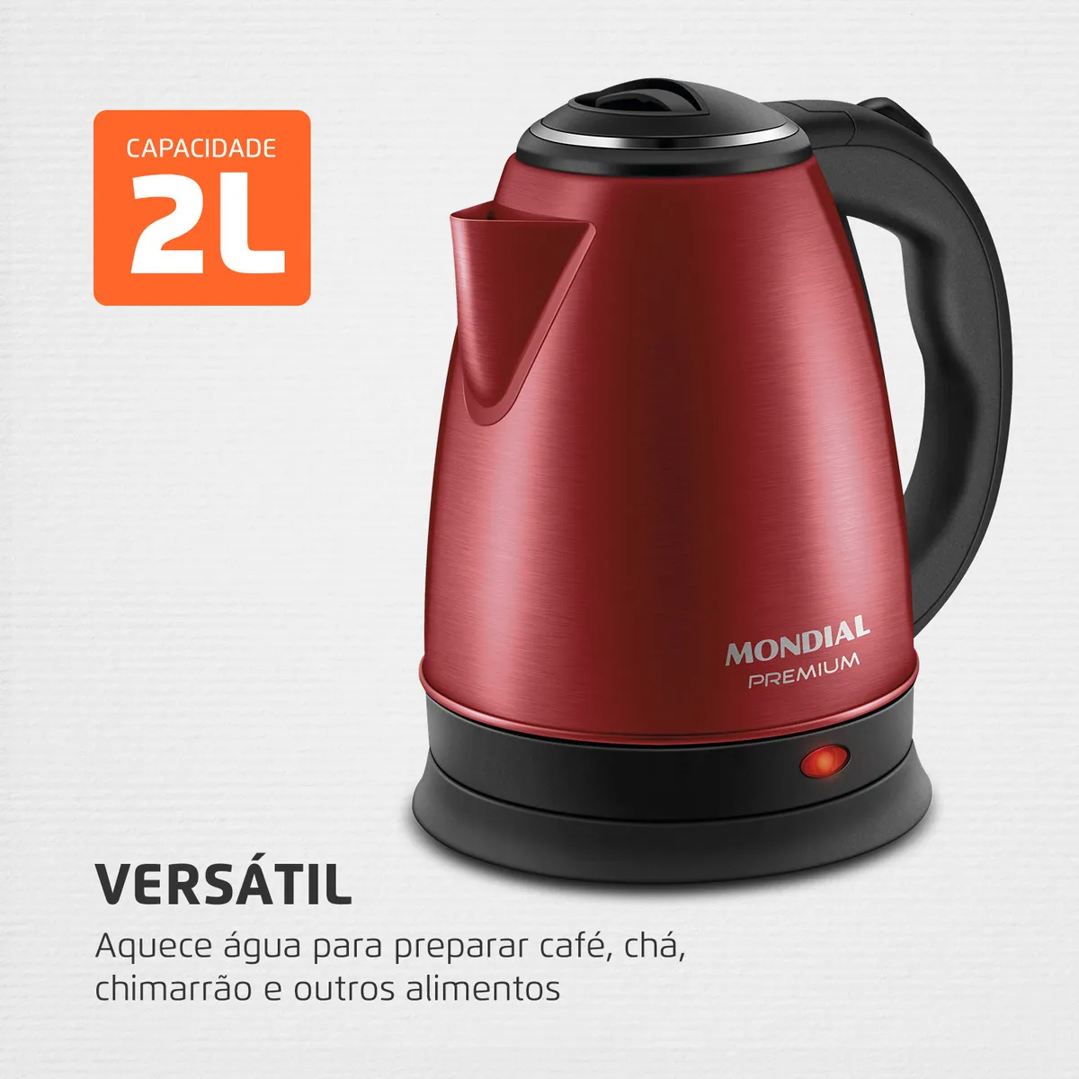 Chaleira Elétrica Mondial Premium CE-06-R Cor Vermelho/Inox - Imagem 10