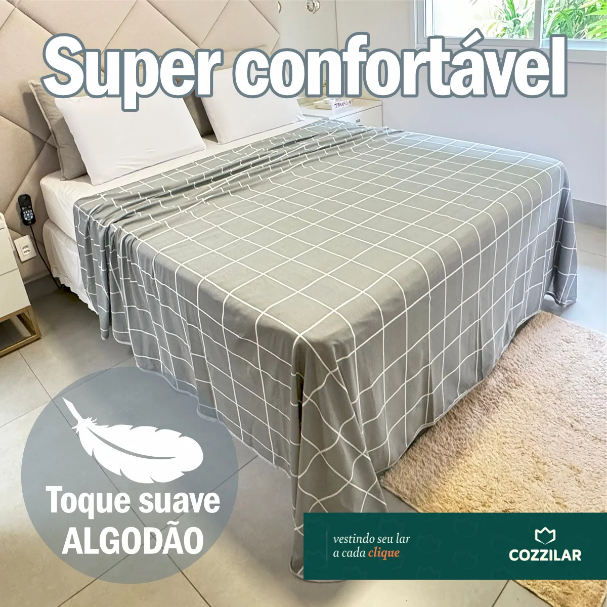 Lençol De Cobrir Queen Estampado 100% Algodão Cozzilar Cor Modelo 15 - Imagem 7
