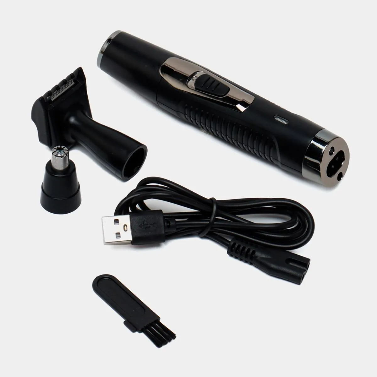 Depilador Recarregável 2 em 1 Preto Kemei Barba Nariz Orelha LED - Imagem 8