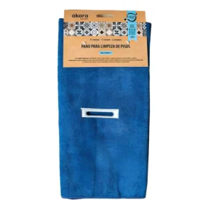 Pano Limpa Pisos C/ Furo Ákora Grande 50x80alta Durabilidade Cor Azul