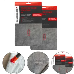 Kit 2 Panos Chão Com Furo Microfibra Alta Absorção 60x50cm