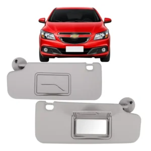 Quebra Sol Onix Prisma Cinza 2013 2014 2015 Com Espelho Par